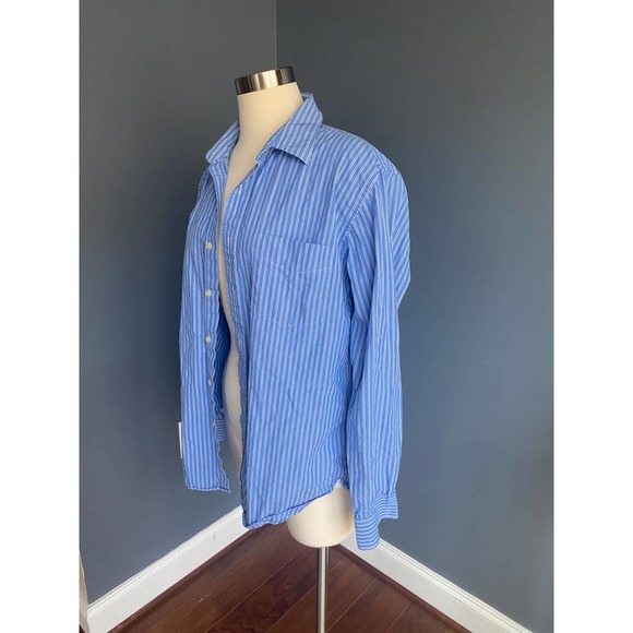 J Crew mens blue/white striped button down shirt - Picture 3 of 6